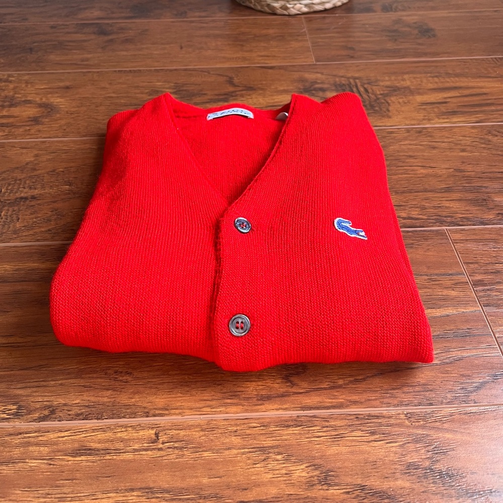 ✨Lacoste Red Cardigan ✨